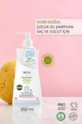INCIA Doğal Organik Sertifikalı Bebek Ve Çocuk Jel Şampuanı Saç Vücut Lavanta Konak Önleyici 350 ml - 2