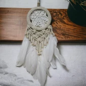 Rüya Kovan Dream Catcher Beyaz Kuş Tüylü - 1