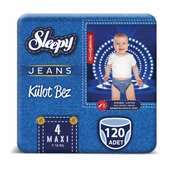 Sleepy Jeans Külot Bez 4 Beden Maxi 4'lü Jumbo 120 Adet (7-14 Kg) - 1