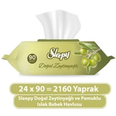 Sleepy Doğal Zeytinyağlı ve Pamuklu Islak Bebek Havlusu 24X90 (2160 Yaprak) - 1