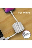 Manyetik Mıknatıslı Kendini Toparlayan Micro Usb Hızlı Şarj Kablo - 3