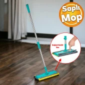 Yüzey Yer Temizleme Emici 360 Derece Dönen Saplı Değiştirilebilir Mikrofiber Uzayabilen Yengeç Mop - 1