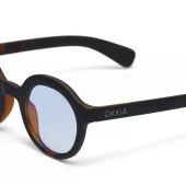 Okkia Lauro Unisex Yuvarlak Siyah Havana Güneş Gözlüğü   Mavi Gradyan - 6