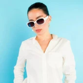 Okkia Chiara Unisex Beyaz Güneş Gözlüğü Siyah Gradyan - 3