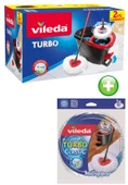 Vileda Turbo Pedallı Temizlik Seti (Komple Set)+Vileda Turbo Yedek Mop Paspas Ucu (%100 Mikrofiber) thumbnail 1