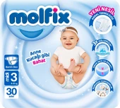 Molfix Bebek Bezi Beden:3 (4-9Kg) Midi 30 Adet Jumbo Pk - 1