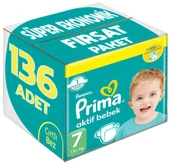 Prima Bebek Bezi Beden:7 (15+Kg) XX Large 136 Adet Süper Ekonomik Fırsat Pk - 1