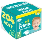 Prima Bebek Bezi Beden:7 (15+Kg) XX Large 204 Adet Süper Ekonomik Mega Pk - 1