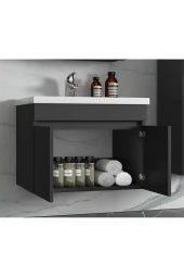 Alfa Banyo Viola Antrasit 115 cm (80+35) MDF Boy Dolaplı Lavabolu Banyo dolabı takımı--HAZIR KURULU - 3