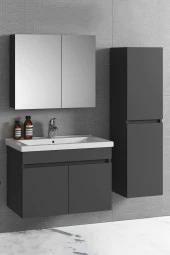 Alfa Banyo Viola-Antasit (65+35) 100 cm MDF Boy Dolaplı Lavabolu Banyo dolabı takımı - 1