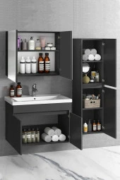 Alfa Banyo Viola-Antasit (65+35) 100 cm MDF Boy Dolaplı Lavabolu Banyo dolabı takımı - 2