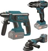 Catpower 4130 Kömürsüz Akülü Matkap Kırıcı Taşlama 3 Lü Set - 1