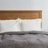 Karaca Home Sandra Çift Kişilik Balık Sırtı Desenli Pamuk Battaniye Gri thumbnail 3