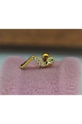 Paslanmaz Kararmaz Cerrahi Çelik Yılan Tragus, Kıkırdak, Helix 8mm Piercing (İKİ TARAFLI AÇILABİLİR) - 6