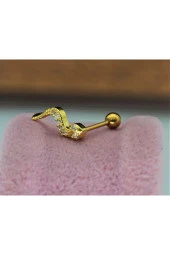 Paslanmaz Kararmaz Cerrahi Çelik Yılan Tragus, Kıkırdak, Helix 8mm Piercing (İKİ TARAFLI AÇILABİLİR) - 7