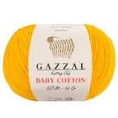 Gazzal Baby Cotton Örgü İpi 3417 Hardal Sarısı - 1