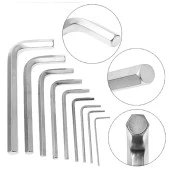 9 Parça Çelik Alyan Seti Kısa Düz Köşe Alyan Anahtar Takımı 1,5mm-8mm Arası Alyan Takımı Allen Anah - 1