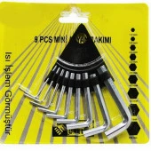 9 Parça Çelik Alyan Seti Kısa Düz Köşe Alyan Anahtar Takımı 1,5mm-8mm Arası Alyan Takımı Allen Anah - 2
