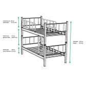 Yurt Genç Çocuk Odası 90x190 ve 90x200 Yatak Ölçülü Metal Ranza - 3