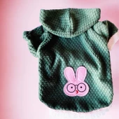 Greenco Bunny Kapsonlu Sweatshirt Kedi Elbisesi Süeteri Kedi Kıyafeti - 5