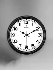 Galaxy D-200-K Klasik Kadran Siyah Renk Sessiz Akar 30 cm Duvar Saati thumbnail 1