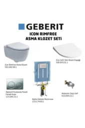 Geberit Asma Klozet Seti İcon Rimfree Alpha10 Soft Slim - Parlak Krom - 2