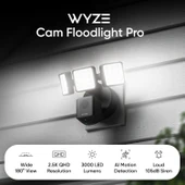 Wyze Floodlight Camera Pro, 2K HD Dış Mekan Güvenlik Kamerası - Siyah - 2