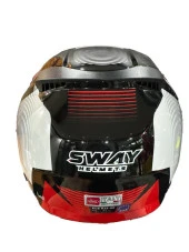 Sway Xbyc 766 Geko Güneş Gözlüklü Yarım Motosiklet Kaskı M Beden Siyah Kırmızı thumbnail 3