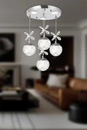 Eray Aydınlatma 2560-3+1 4lü Krom Sarkıt Led Avize thumbnail 2