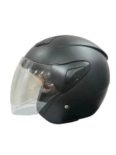 Sway Xbyc 633 Solıd Şeffaf Vizörlü Yarım Motosiklet Scooter Kaskı M Beden Siyah - 2