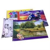 Telli Orta Boy Resim Defteri Karton Kapak 25x35 Cm - 1