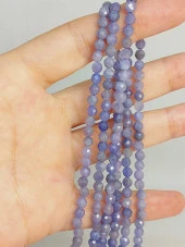 Tanzanit Taşı Faset Kesim Dizi 4mm thumbnail 1