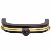 Ahşap Mıknatıslı Çanta Bursu İçi Metal ALT250 Koyu Kahve - 1