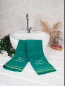 %100 Pamuk İkili 40x66 Cm Nakışlı Desenli El&Yüz Havlu/Havlu Seti thumbnail 3