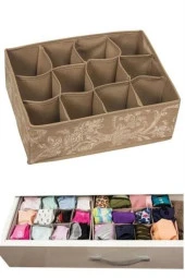 BUFFER® 12 Bölmeli Çekmece İçi Çorap Çamaşır Düzenleyici Bez Organizer - 7