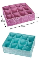 BUFFER® 12 Bölmeli Çekmece İçi Çorap Çamaşır Düzenleyici Bez Organizer - 8