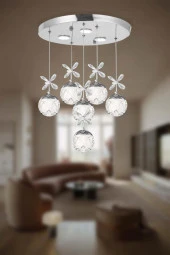 Eray Aydınlatma 2560-5+1 6 Li Krom Led Avize - 2