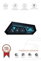 Torima  22B Bluetooth Motosiklet Kulaklığı Intercom Siyah Motorsiklet Kulaklık thumbnail 1