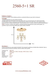 Eray Aydınlatma 2560-5+1 6 Li Sarı Led Avize thumbnail 3