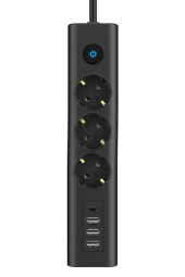 Akım Korumalı 3’lü Grup Priz Uzatma Kablosu 3 X Usb 1 X Typce Girişli - 2