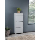 3 Raflı Metal Ayakkabılık Beyaz Metal Ayakkabı Dolabı REHOME - 2