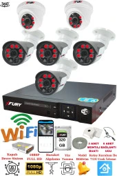 FURY 2 İç 4 Dış Kameralı 5mp Lens 2mp Görüntü Gece Görüşlü Full Hd Güvenlik Kamerası 14125570 320 GB thumbnail 1