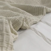 FONTANA ÇİFT KİŞİLİK YATAK ÖRTÜLÜ NEVRESİM TAKIMI BEJ thumbnail 3