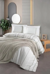 FONTANA ÇİFT KİŞİLİK YATAK ÖRTÜLÜ NEVRESİM TAKIMI BEJ thumbnail 1