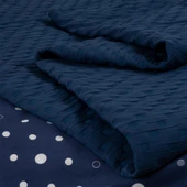 BARROS ÇİFT KİŞİLİK YATAK ÖRTÜLÜ NEVRESİM TAKIMI LACİVERT thumbnail 3