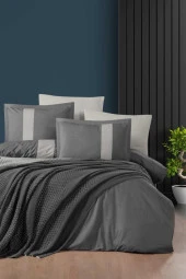 MAXWELL ÇİFT KİŞİLİK YATAK ÖRTÜLÜ NEVRESİM TAKIMI GRİ thumbnail 1