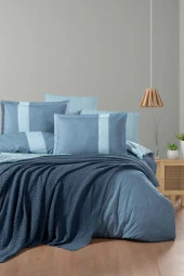 MAXWELL ÇİFT KİŞİLİK YATAK ÖRTÜLÜ NEVRESİM TAKIMI TURKUAZ thumbnail 1