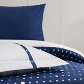 BARROS ÇİFT KİŞİLİK YATAK ÖRTÜLÜ NEVRESİM TAKIMI LACİVERT thumbnail 2