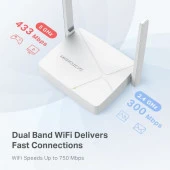 TP Mercusys MR20 AC750 D.B wi-fi router,2 anten (3yıl üretici garantili) thumbnail 5