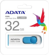 ADATA C008/32GB 32GB USB2.0 BEYAZ MAVİ thumbnail 2